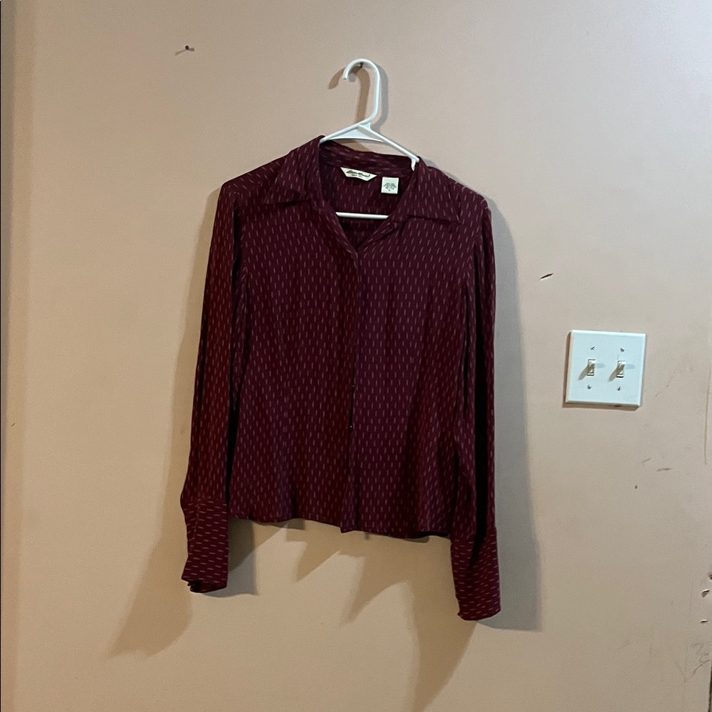 Eddie Bauer Burgundy Button Down Shirt